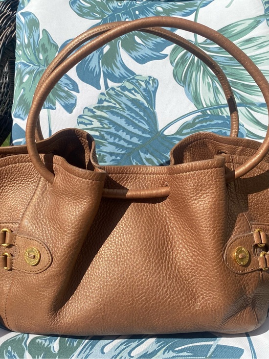 Handbags - Cole Haan Village F05 Metallic Bronze/Gold Pebble Leather Tote Handbag.